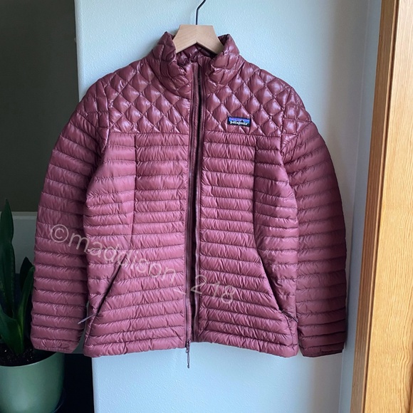 Patagonia AlpLight Down Jacket Dark Ruby Medium Windproof Packable Burgundy M - Picture 9 of 12